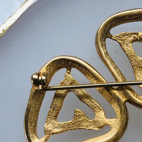 Vintage Gold Plate Brooch FO Fernando Original Brooch Pin - Picture 8 of 8